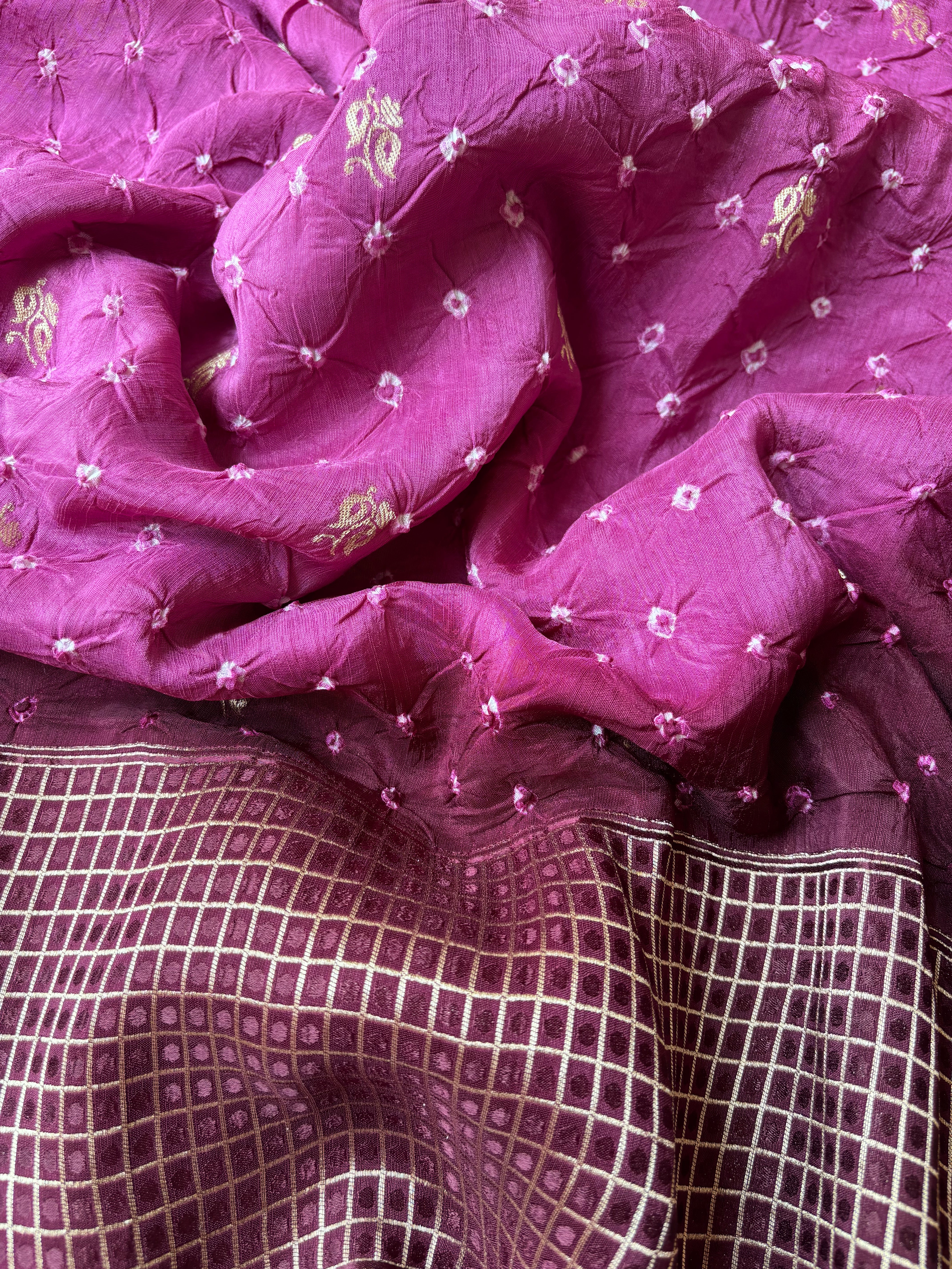 Magenta Bandhini Saree